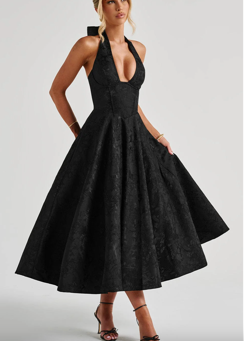 Christina Boutique Smart Midi Dress with a Bull Neck Chic Silhouette Collection