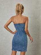 Hestia Strapless Denim Mini Dress