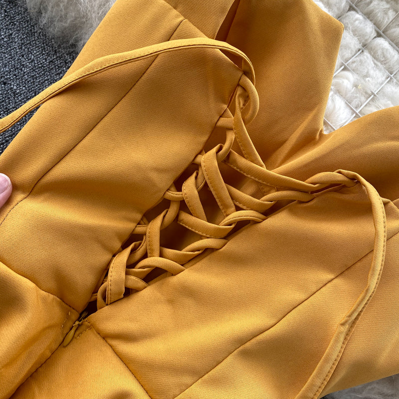 Amatista Boutique Yellow Sleeveless Cocktail Dress Evening Wear Edit