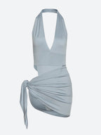 High Cut Swimsuit & Skirt Two Piece Set
