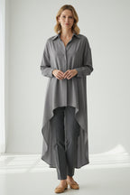 High Low Single-breasted Blouse