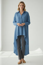 High Low Single-breasted Blouse