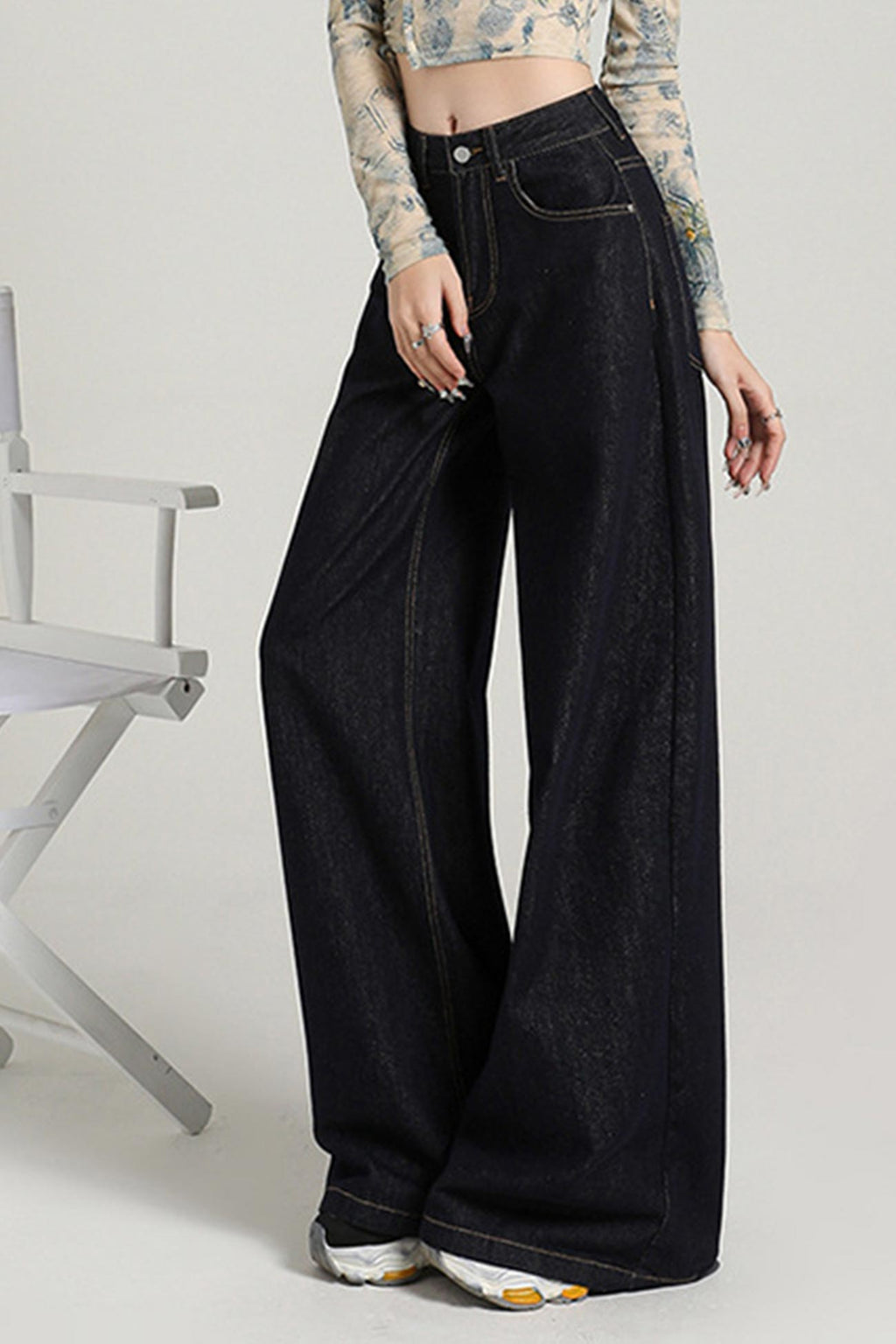 Loose High-rise Wide-leg Jeans