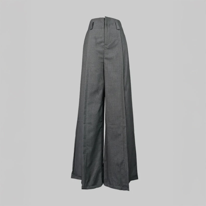High Waist Front Slit Palazzo Pants