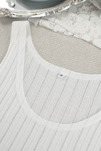 Hollow Out Knit Tank Top Pants Set