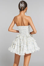 Helena White Floral Cake Tutu Mini Dress
