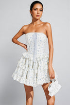 Helena White Floral Cake Tutu Mini Dress
