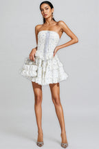 Helena White Floral Cake Tutu Mini Dress