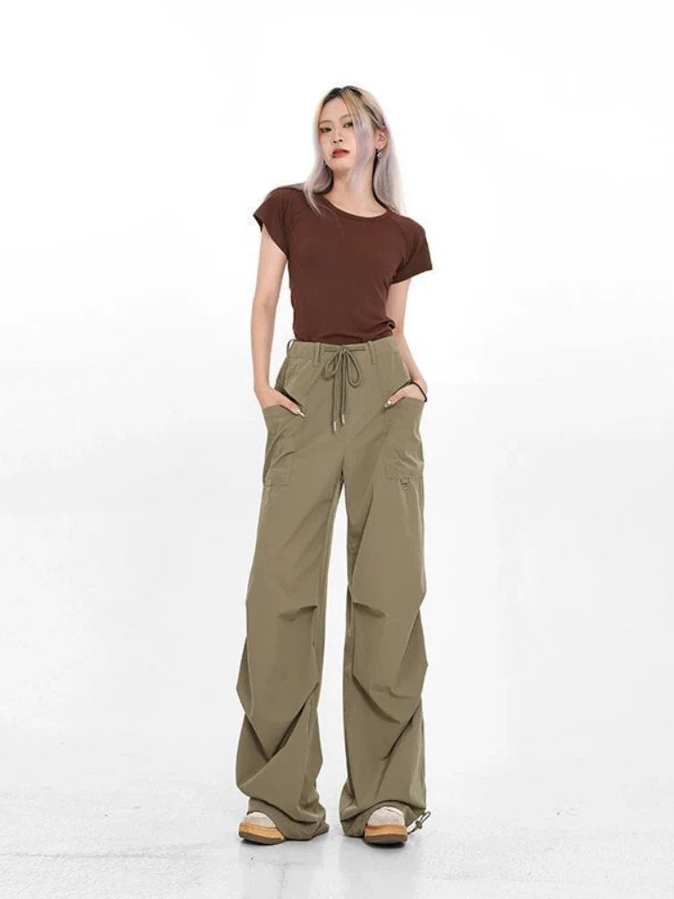 Y2K Japanese Brown Gorpcore Baggy Parachute Vintage Sweatpant