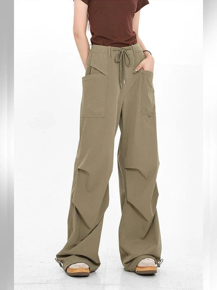 Y2K Japanese Brown Gorpcore Baggy Parachute Vintage Sweatpant