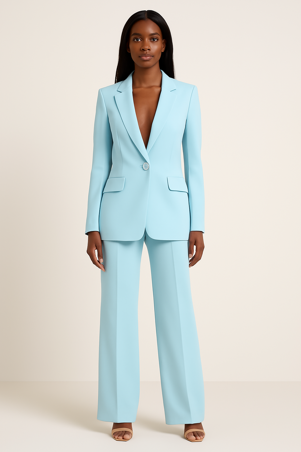 | Formal Suit Set with Tailored Long Blazer