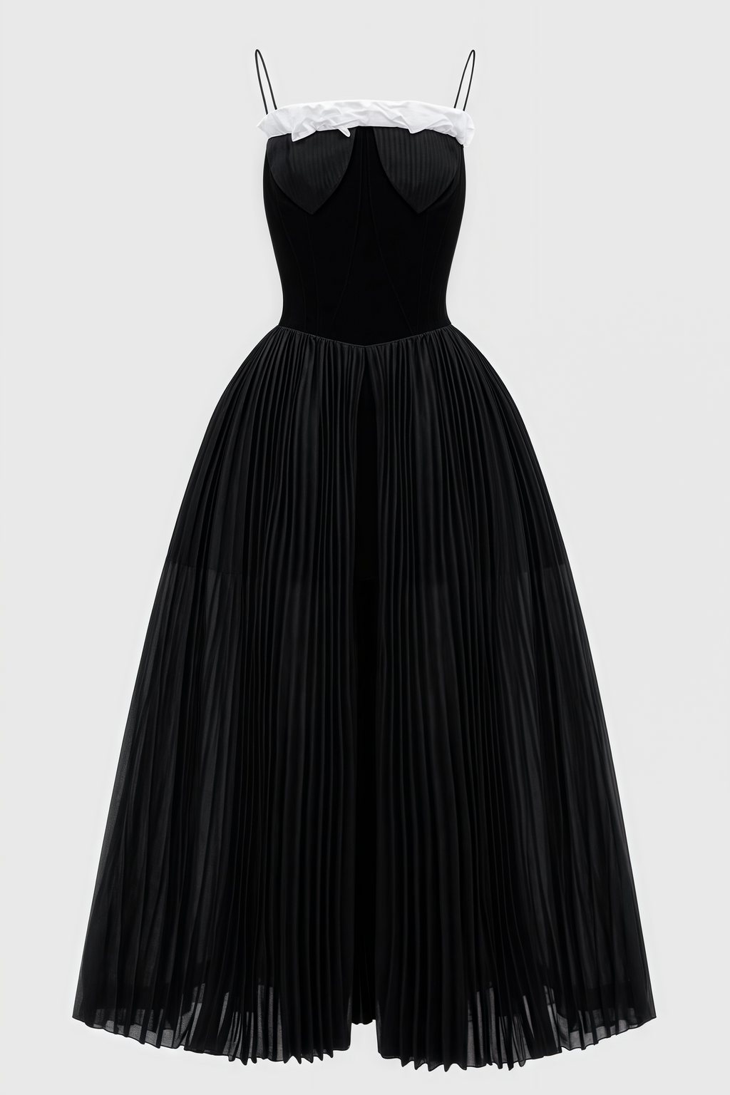 Viera Black Split Halter Midi Dress