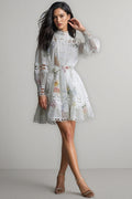 Catharine Floral Print Lace Panelled Mini Dress