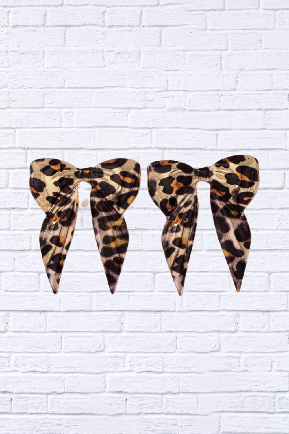 Animal Leopard Print Bow Earrings _ Bold, Stylish Statement Earrings