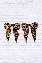 Animal Leopard Print Bow Earrings _ Bold, Stylish Statement Earrings