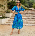Anita Luxe Midi Dress with Flowers Boutique Collection