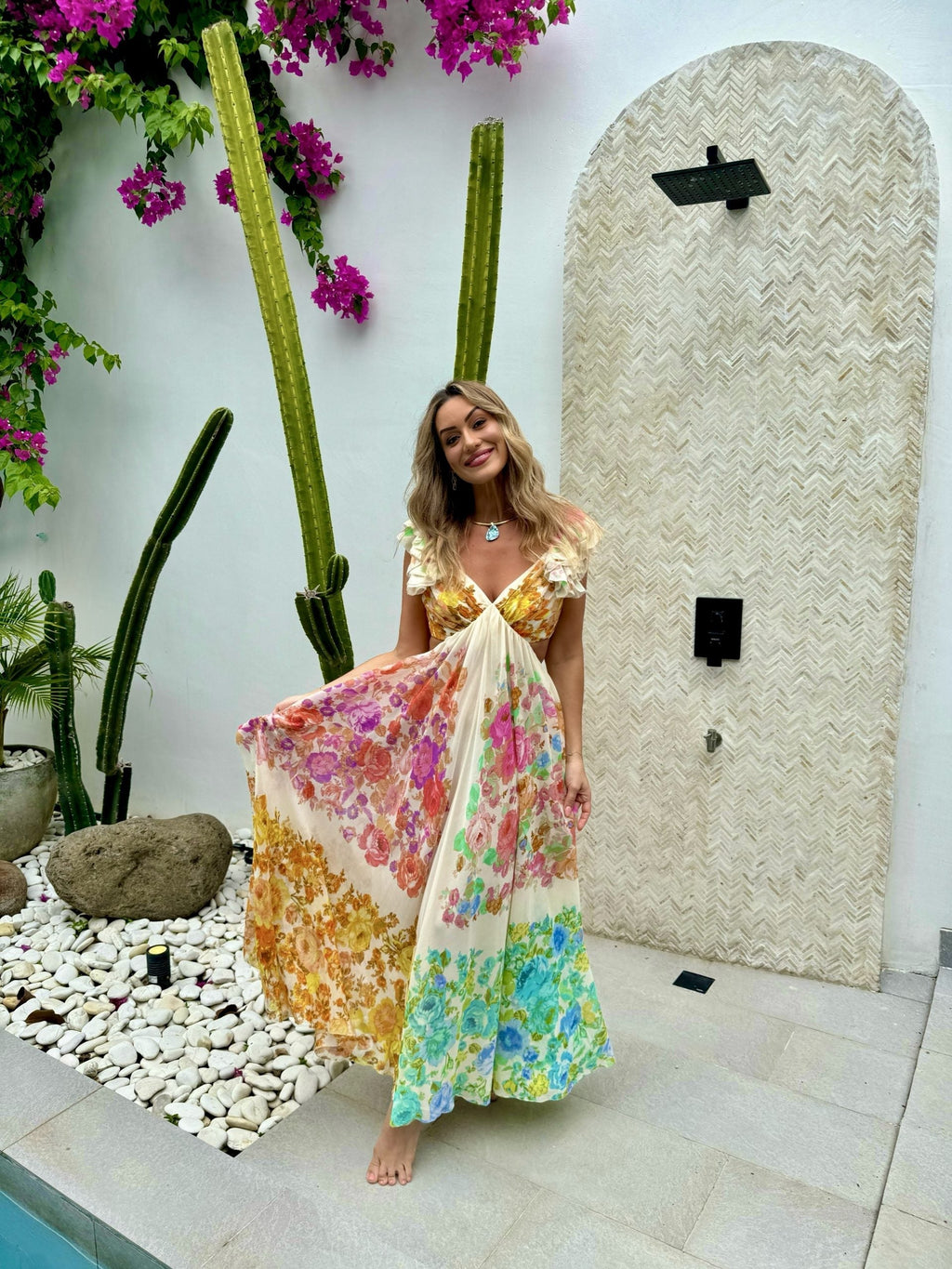 Bellina - Summer Dress with Flower Print