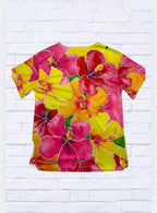 Short Sleeve T-Shirt with Digital Floral Print _ Casual Spring/Summer Must-Have