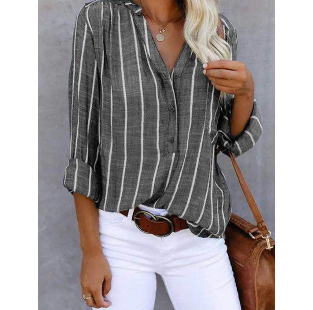 | Women Summer Striped Blouse