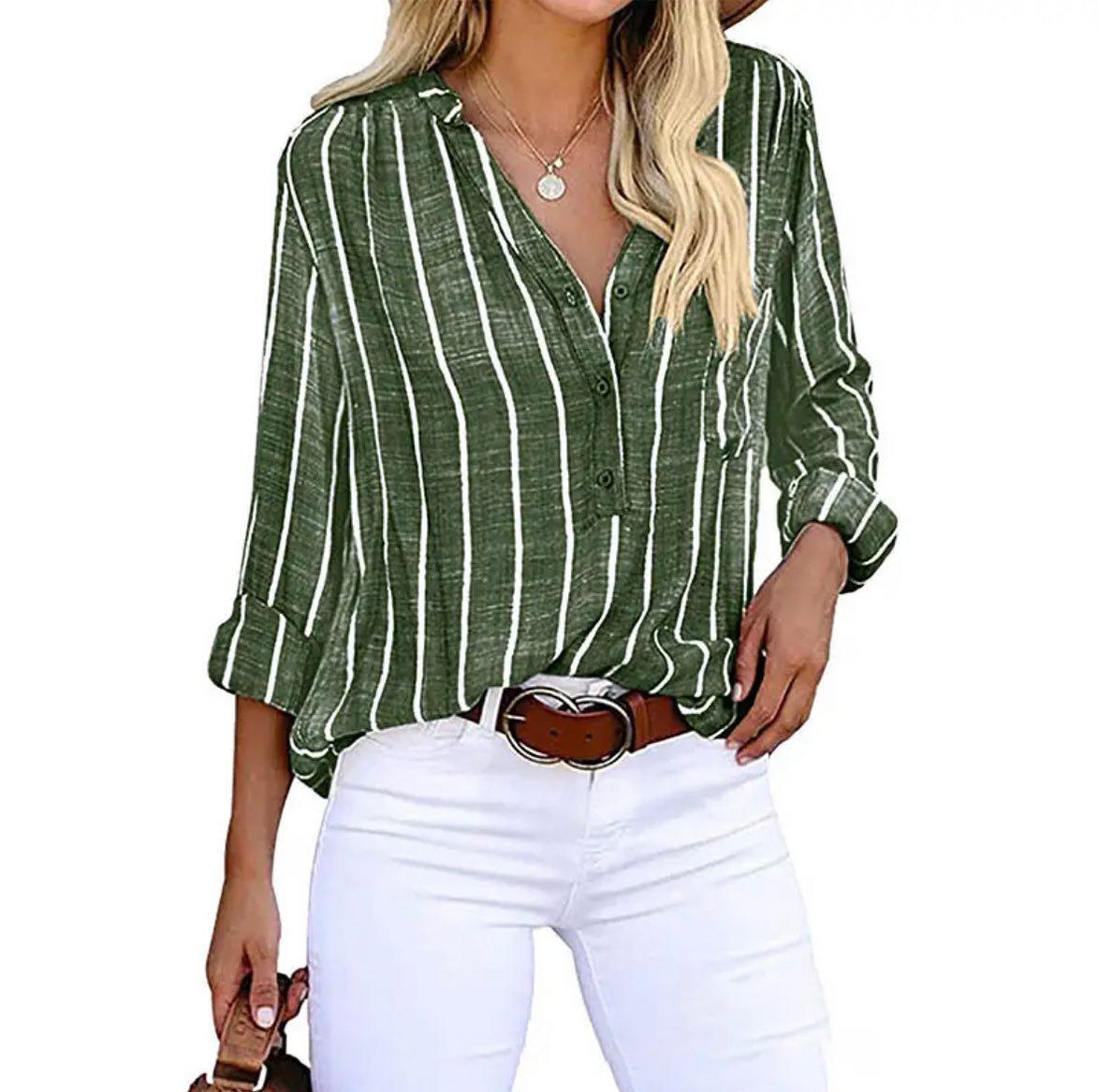 | Women Summer Striped Blouse