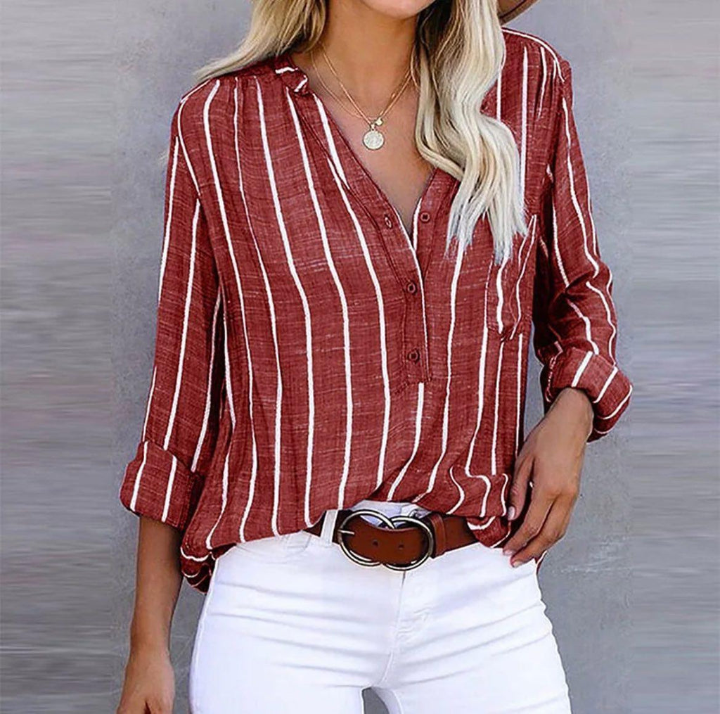 | Women Summer Striped Blouse