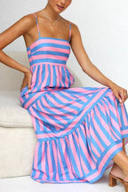 Jimena Timeless Dress Pink/blue Boutique Collection