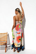 Nuria Minimalist Dress Orange Multi Evening Wear Edit
