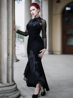 Mall Goth High Waist Ruffle Fishtail Half Women Slim Fold Elastic Wrapped Hip Sweet Skirt