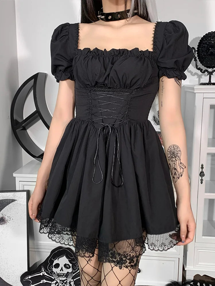 PVC Harness O-Ring Sweetheart Corset Bodycon Mini Dress