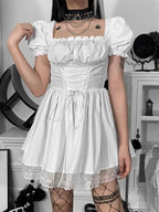 PVC Harness O-Ring Sweetheart Corset Bodycon Mini Dress