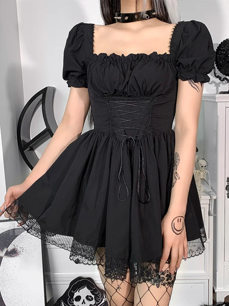 PVC Harness O-Ring Sweetheart Corset Bodycon Mini Dress