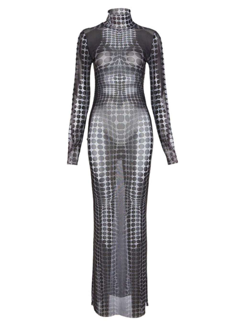 Ishi Long Sleeve Maxi Dress In Black