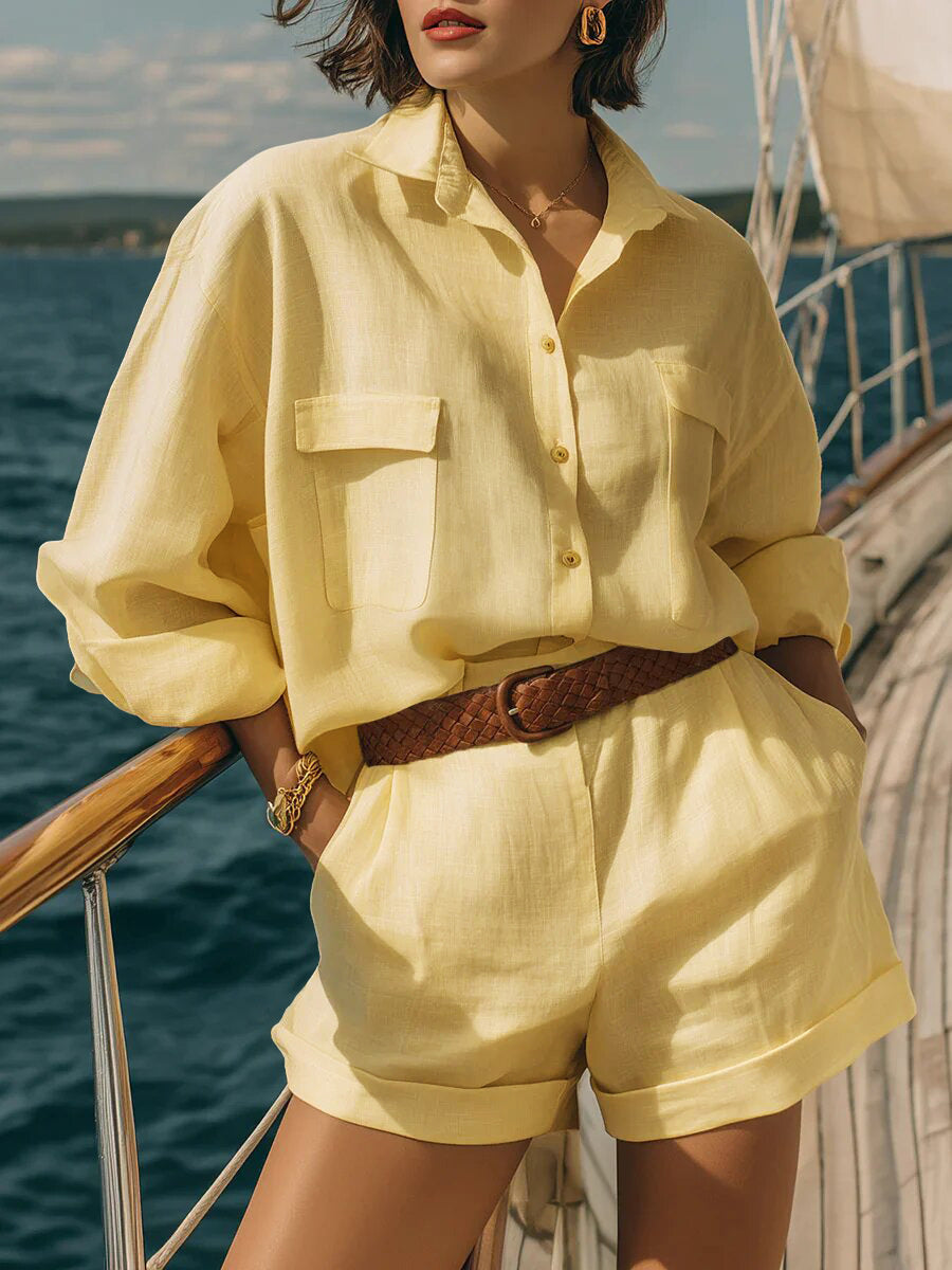 Solid Color Two-piece Set