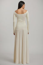 Kiva Pure Apricot Pleated Maxi Dress