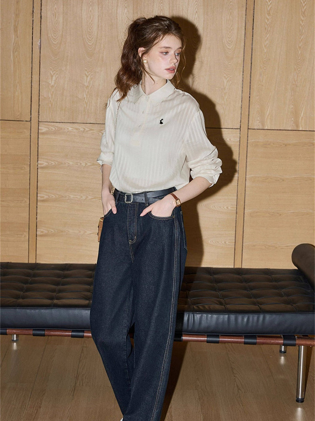 TR Material 3D 3D Printed Long-Sleeved Chiffon Blouse