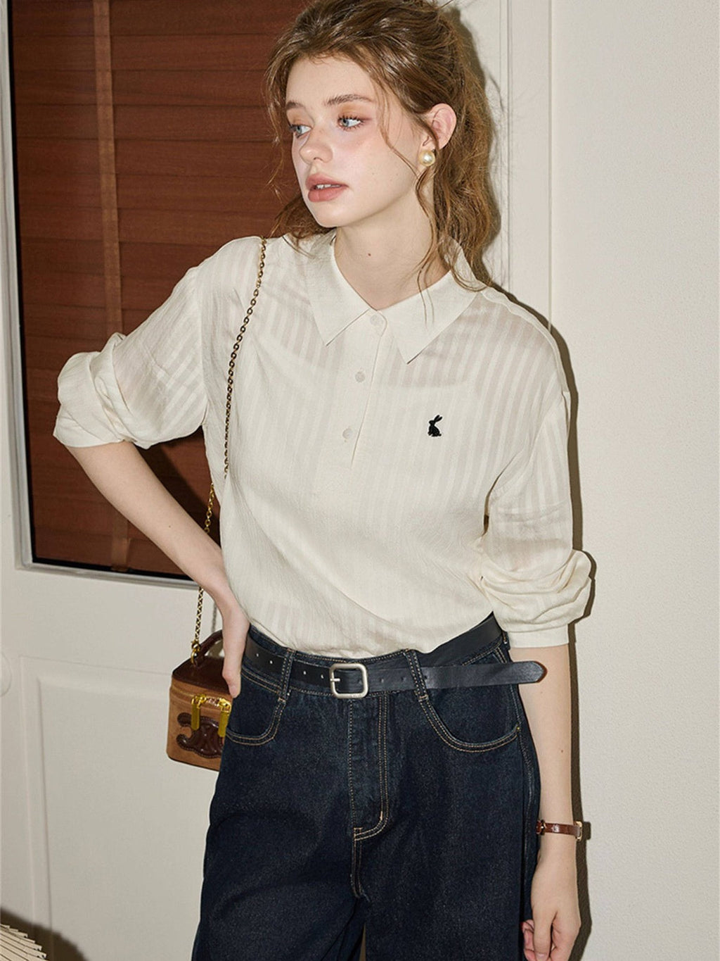 TR Material 3D 3D Printed Long-Sleeved Chiffon Blouse