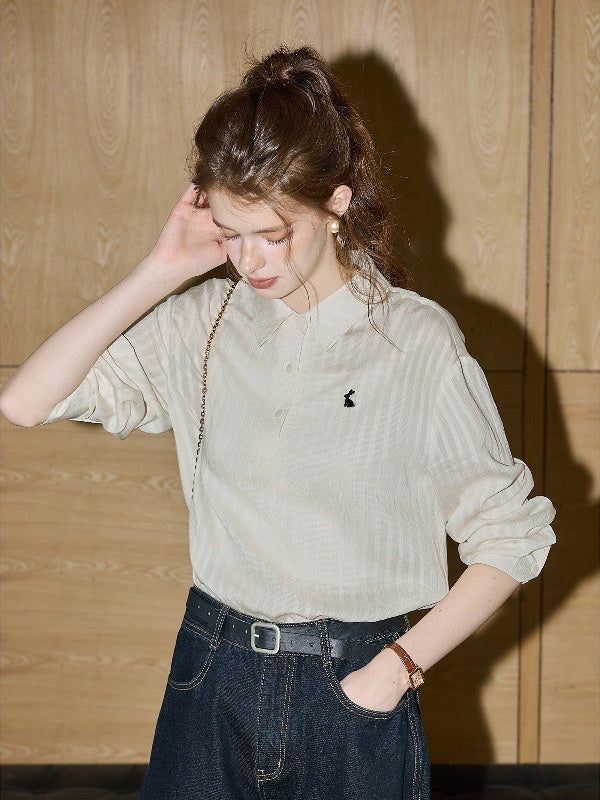 TR Material 3D 3D Printed Long-Sleeved Chiffon Blouse