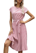 Polka Dot Cap Sleeve Dress