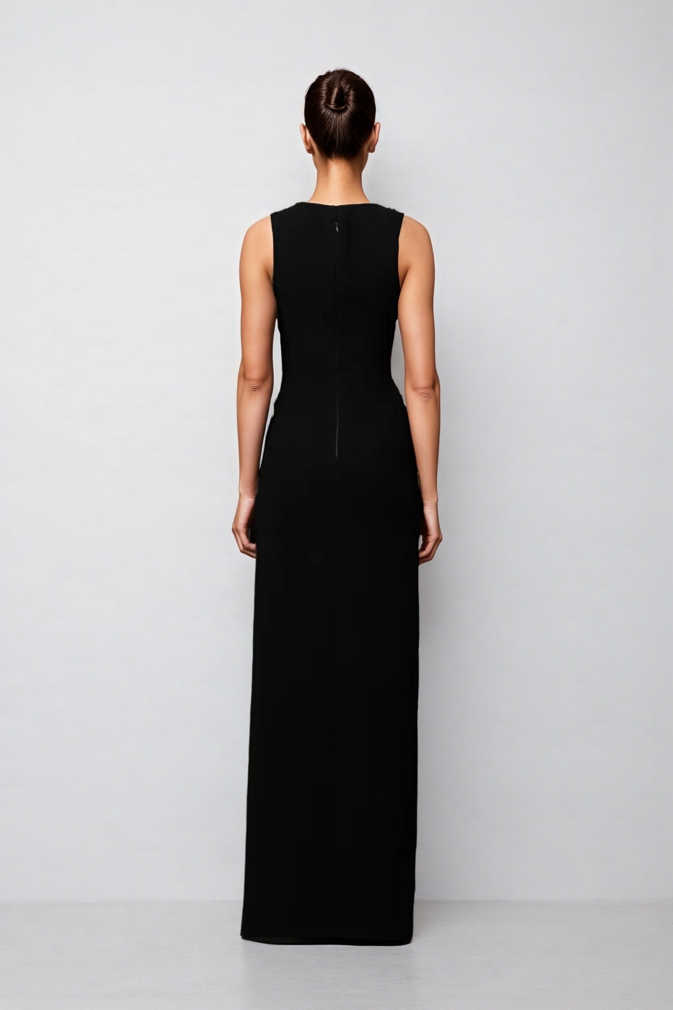 Gideoa Black Mesh Chain Maxi Dress