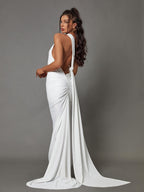 Jade Backless Maxi Dress In White
