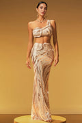 Nevat One Shoulder Sequin Maxi Dress Set