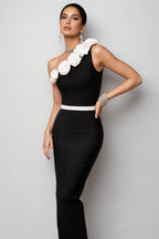Sia Floral Diagonal Shoulder Maxi Dress