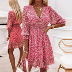 Laura Effortless Floral Summer Dress with Puff Sleeves Everyday Luxe Edit
