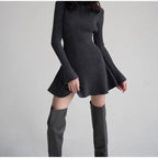 Gara Timeless Rib Knit Dress Premium Wardrobe Essential