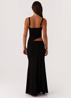 Crochet Diamond Knit Cross Front Cutout Cami Low Rise Maxi Skirt Set