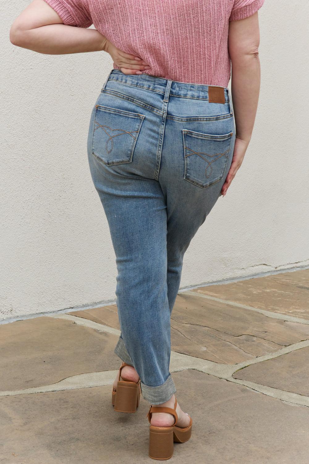 Blue Zone Planet | Judy Blue Macy Full Size Mid Rise Boyfriend Jeans