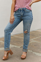 Blue Zone Planet | Judy Blue Macy Full Size Mid Rise Boyfriend Jeans