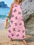 Women's Pocket Floral Print Midi Dress