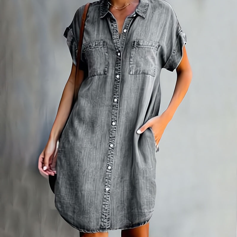 Eugenia Statement Denim Dress Premium Wardrobe Essential
