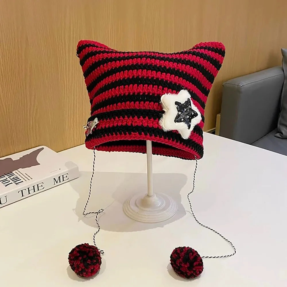 Kawaii Knitted Cat Ear Beanie